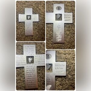 Memorial cross decor with poem